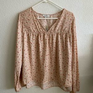 Pink floral madewell blouse top